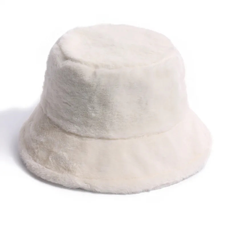 Faux Fur Bucket Hat Winter Warmer Fisherman Cap for Women 17