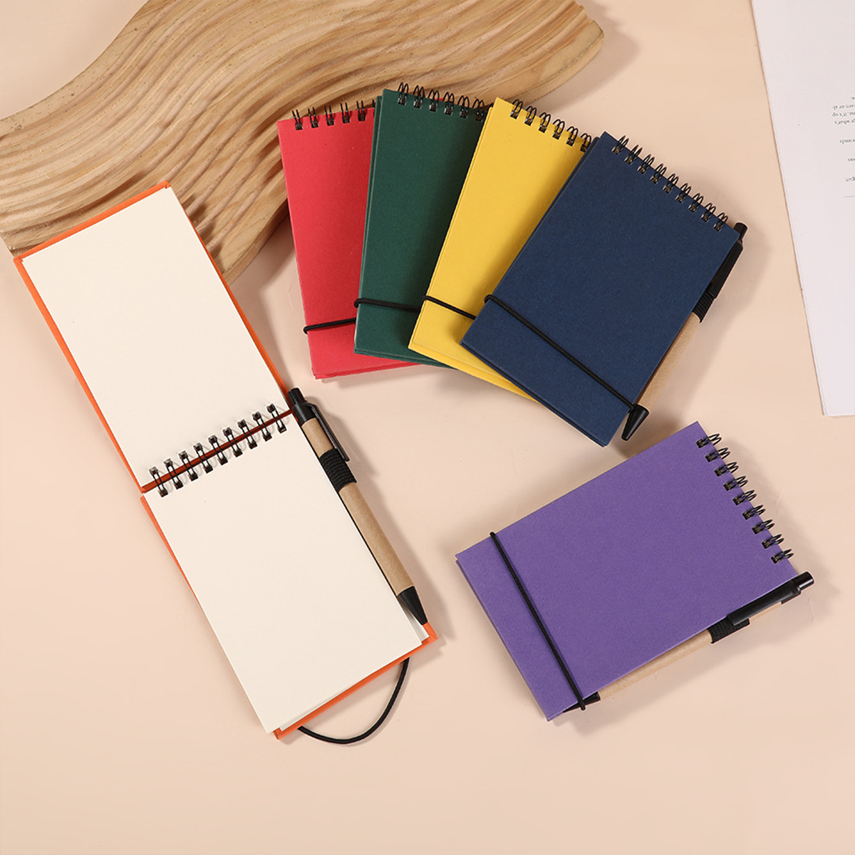 Solid Color Environmentally Friendly Note Pad With Pen 3