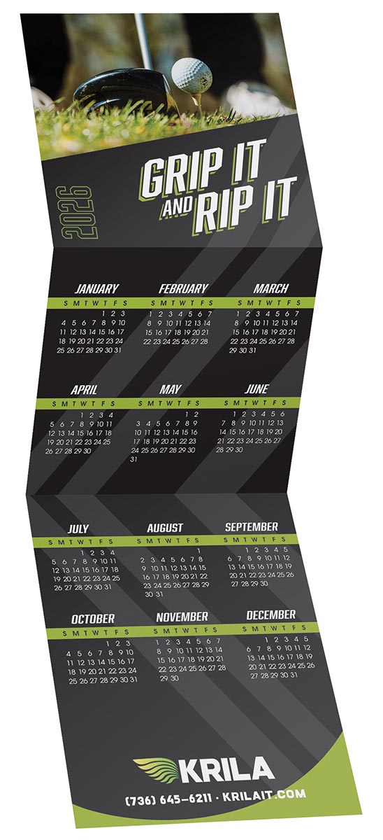 Golf Trifold Calendar 3
