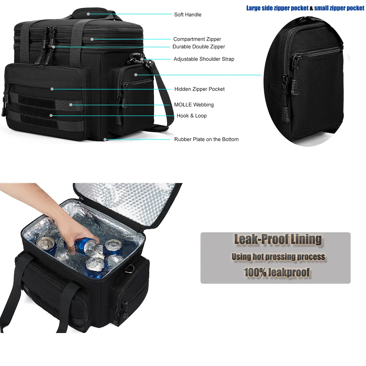 Large Expandable Tactical Picnic Lunch Bag Insulated Cooler 2