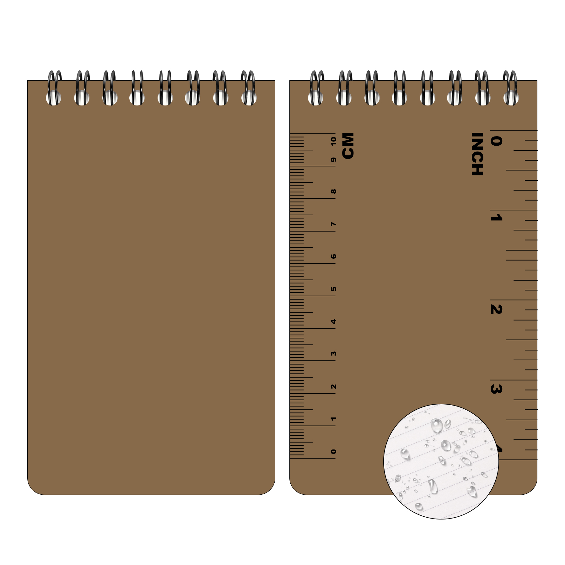 Portable Waterproof Mini Coil Notebook With Scale (50 Sheet ) 8