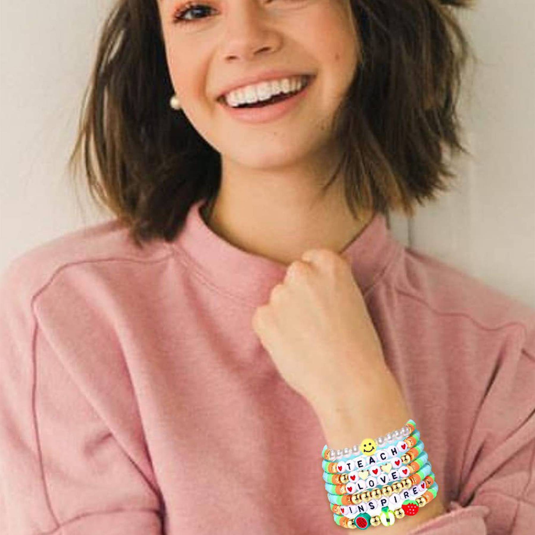 Plastic Colorful soft earthenware pendant bracelet 8