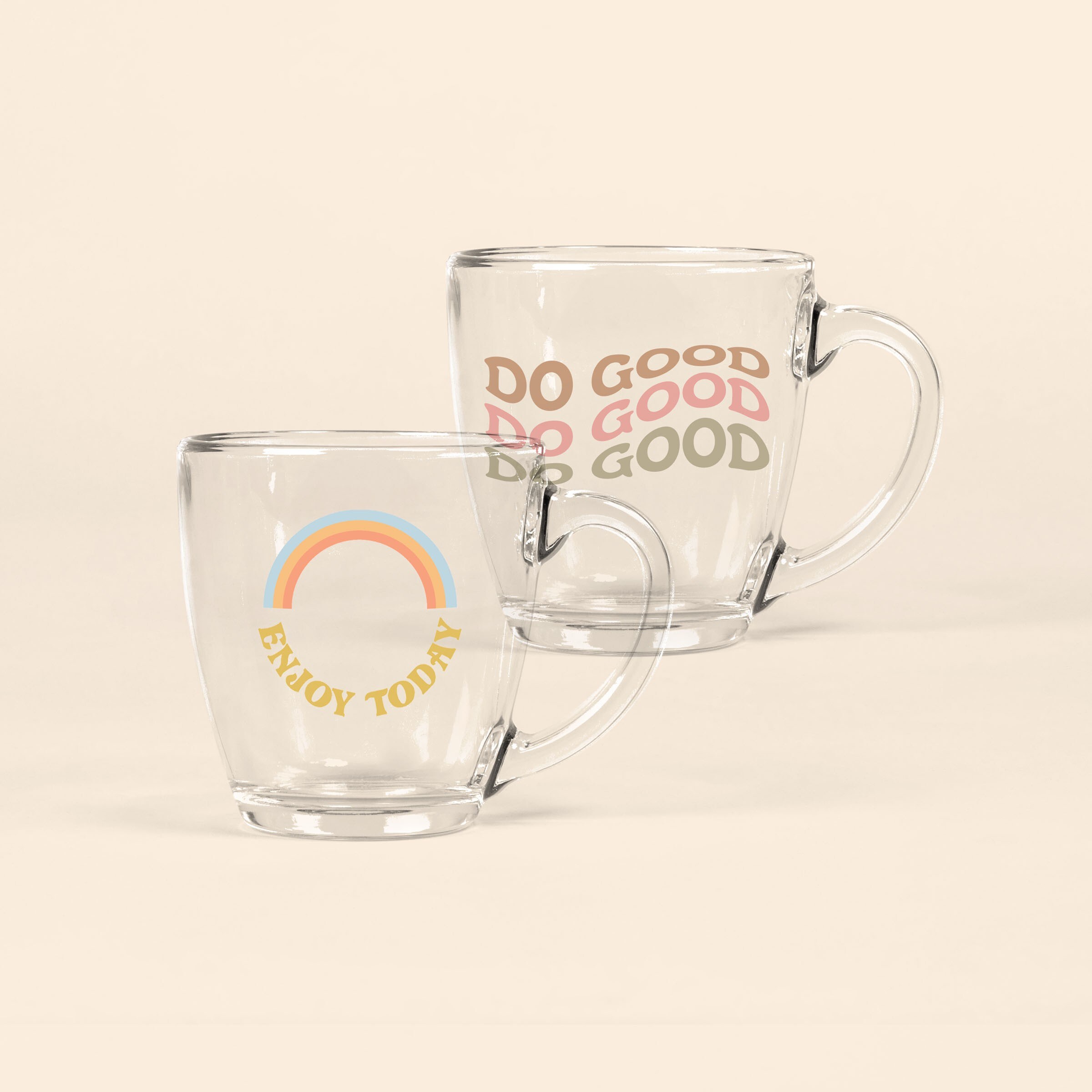 CURVED GLASS DECAL MUG