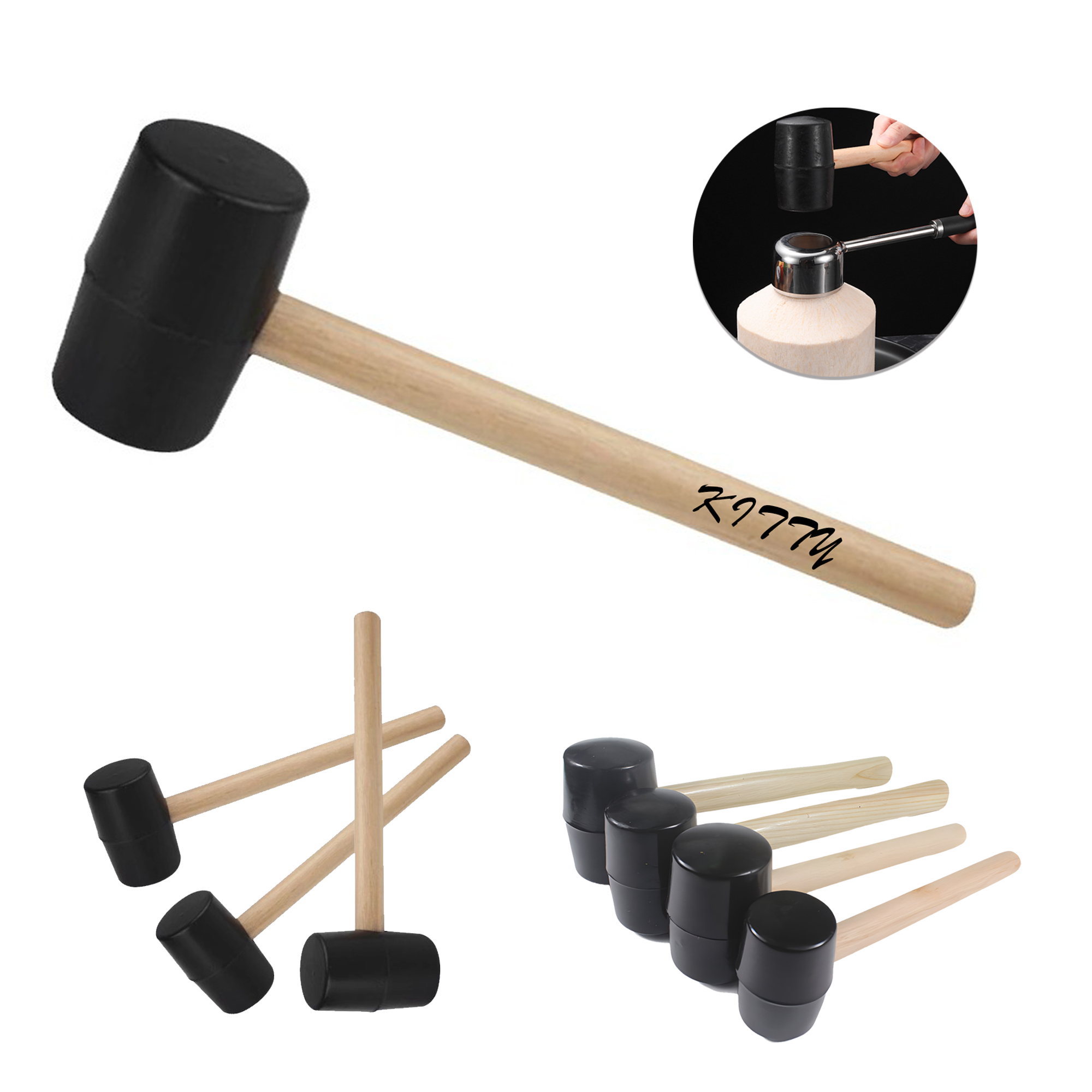 Rubber Mallet with Wooden Handle