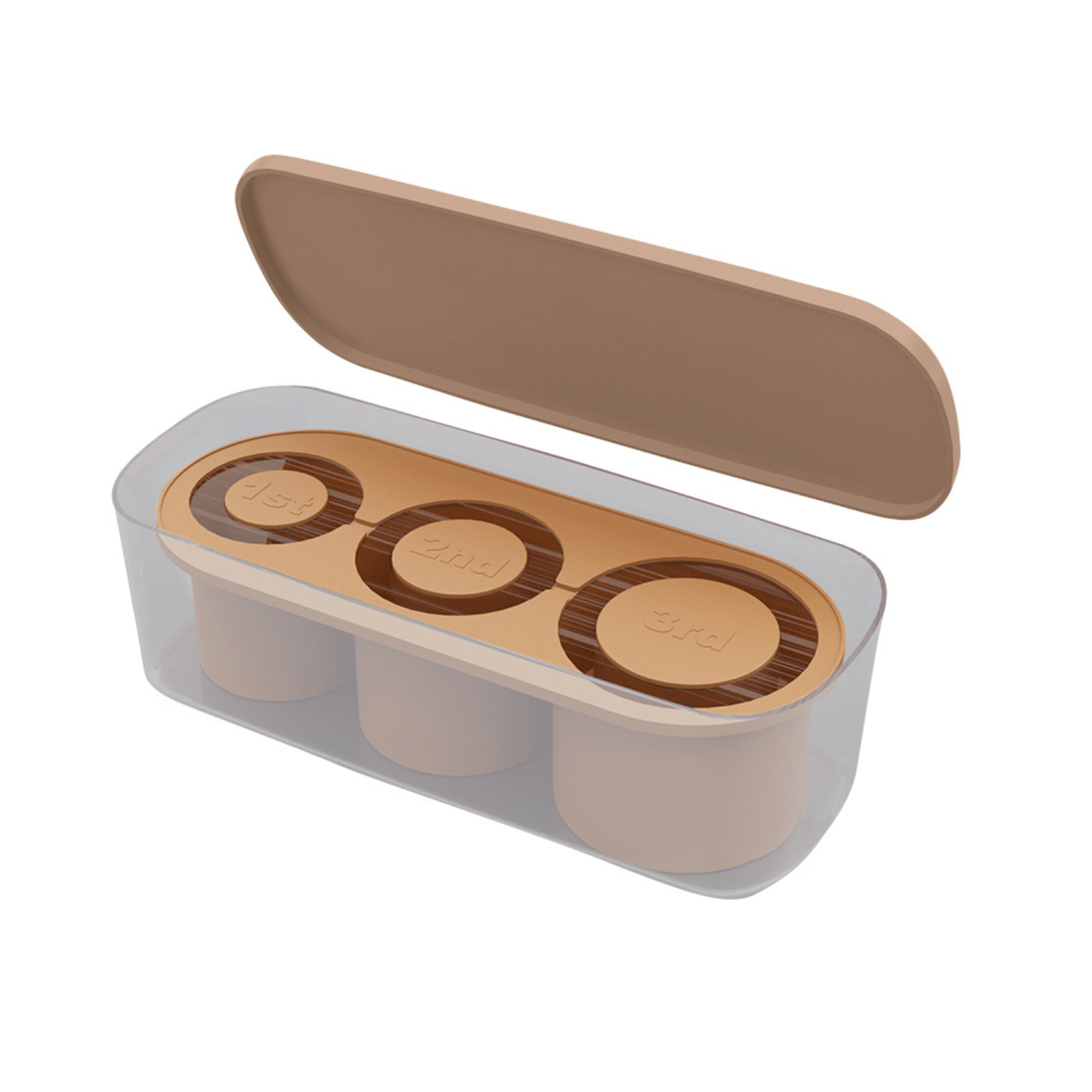 Silicone Ice Cube Tray with Lid and Bin - OCEAN 2