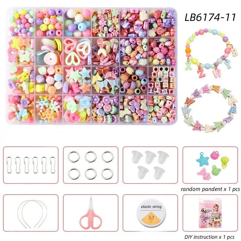 BULK Kids Jewelry Making Kit DIY Bracelet Set Beads Supplies 25