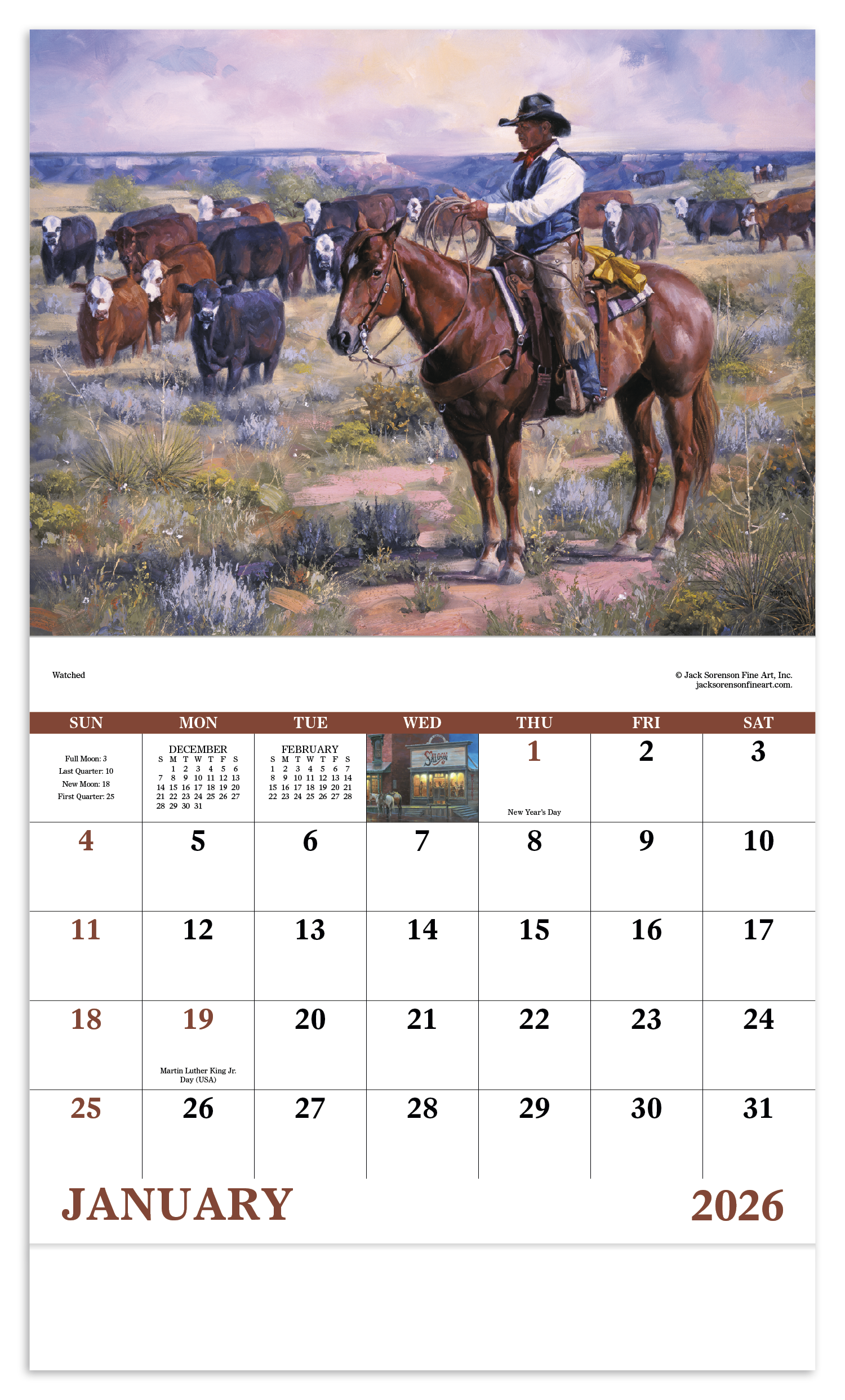 Good Value™ Western Frontier - Stapled Calendar 13