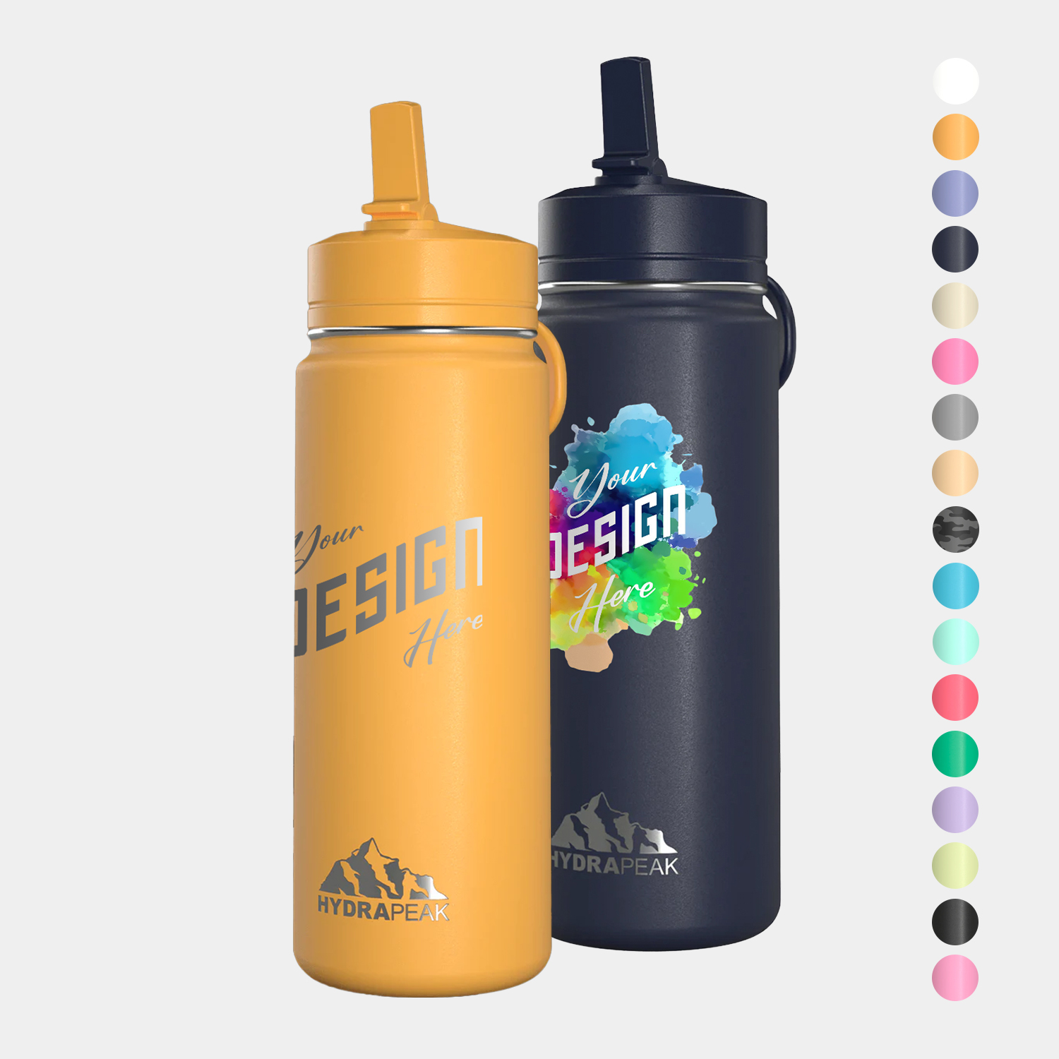 20 oz Hydrapeak® Stainless Steel Insulated Mini Water Bottle w/ Straw Lid 5