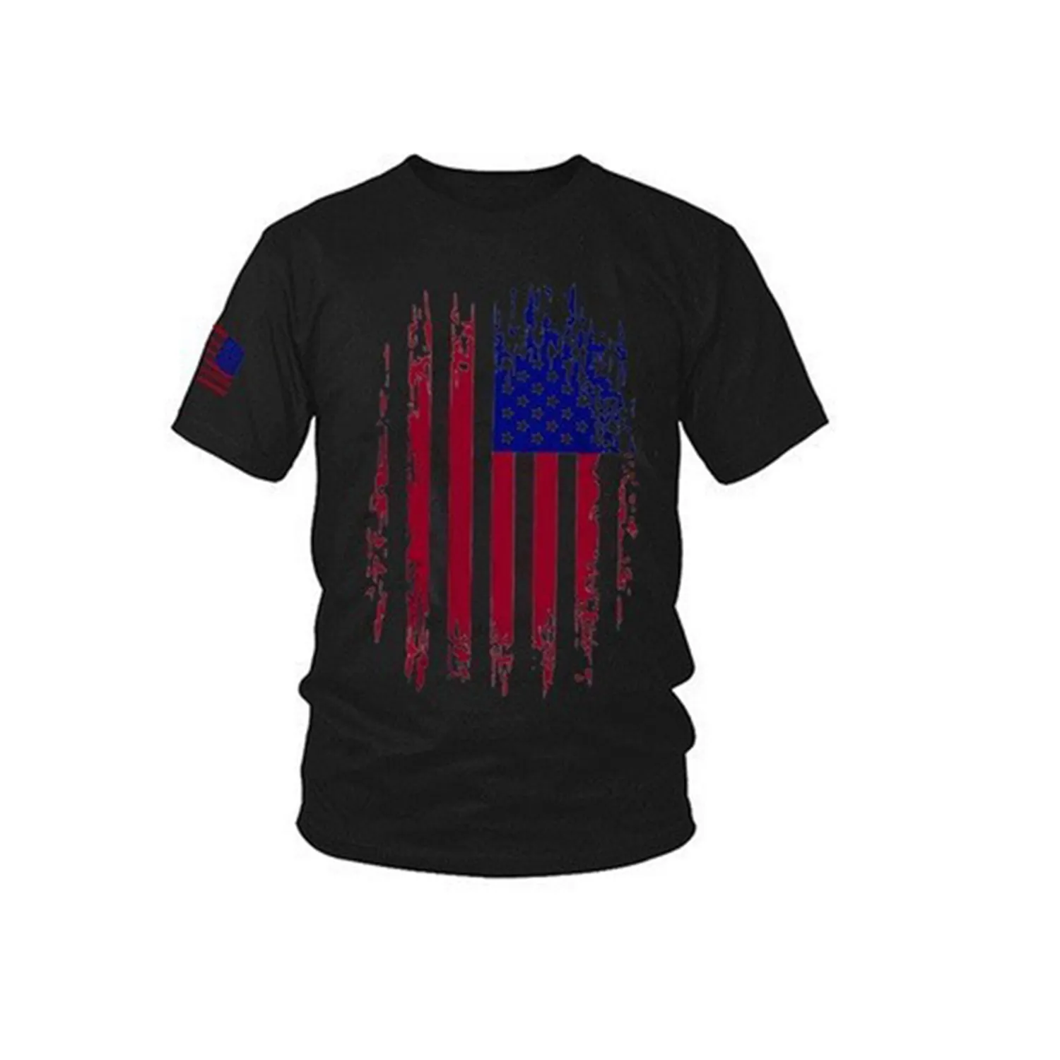3D Digital Printed Polyester American Flag T-shirt 6