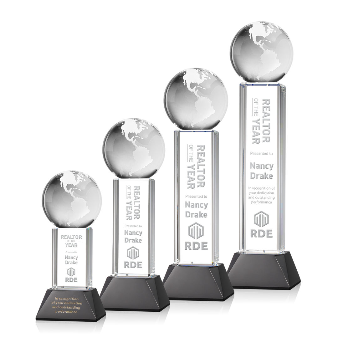 Globe Award on Stowe Base - Black 10