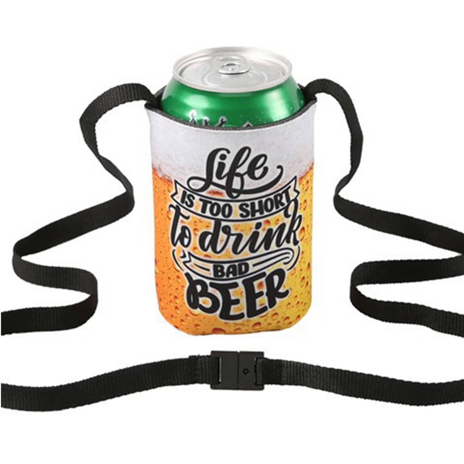 Neoprene Can Cooler Sleeve w/ Adjustable Strap 5