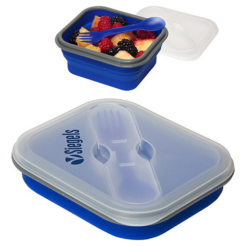 Collapsible Silicone Lunch Box with Fork & Spoon 7
