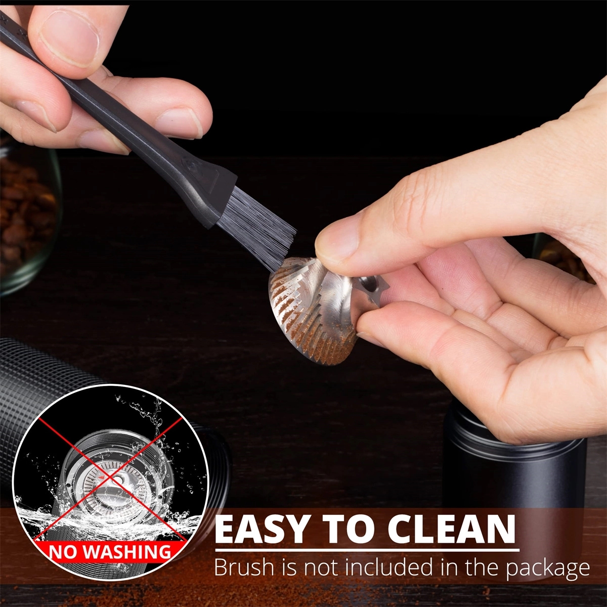 Stainless Steel Manual Burr Hand Coffee Grinder with Crank 4