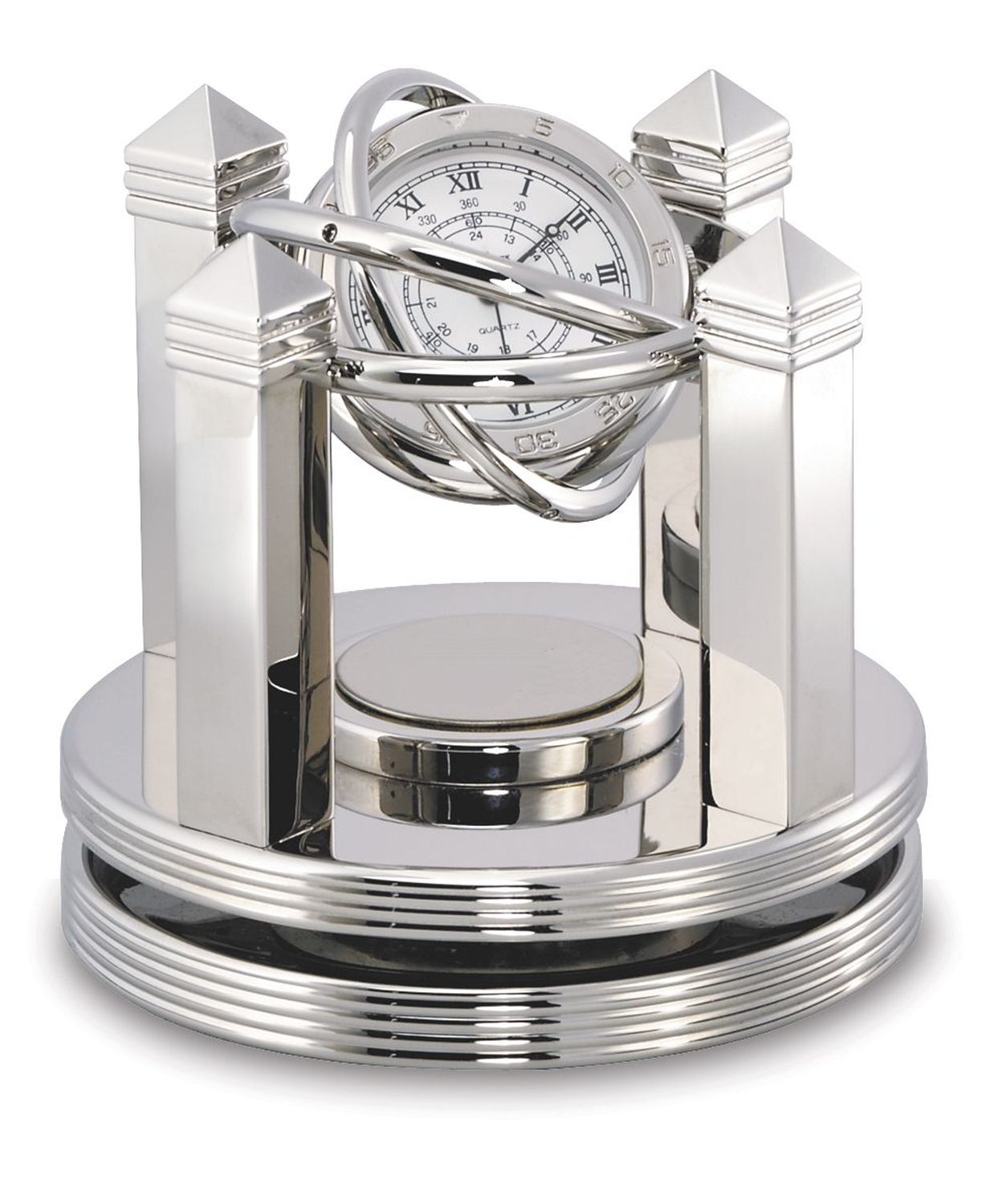 Celestial Silver Gimbal Clock 3
