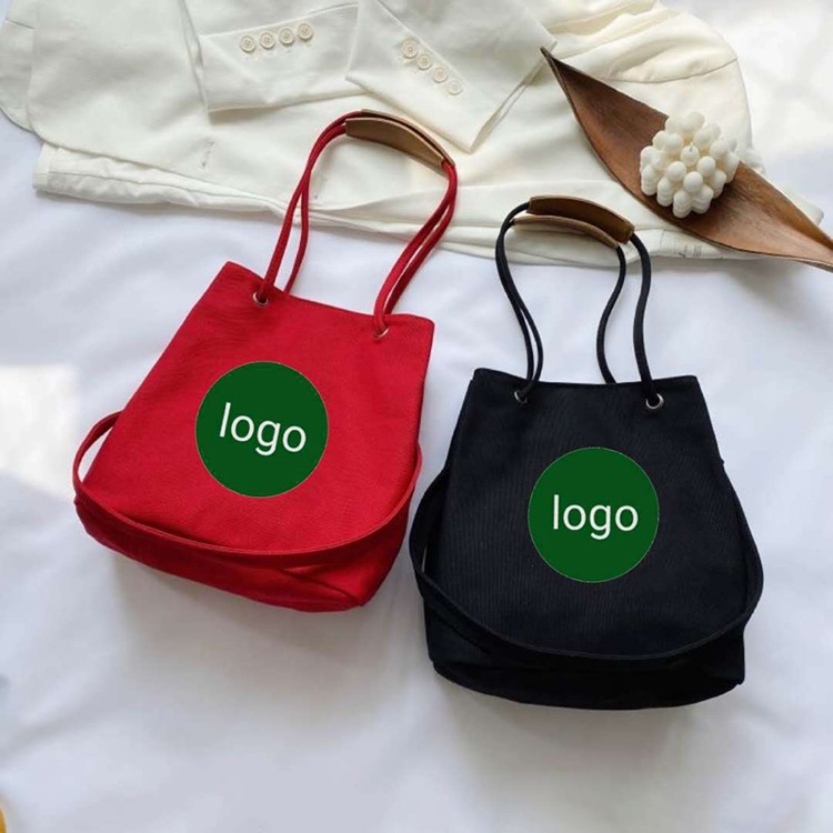 2-in-1 Canvas Crossbody Bag Shoulder Handbag Bucket Bag 11