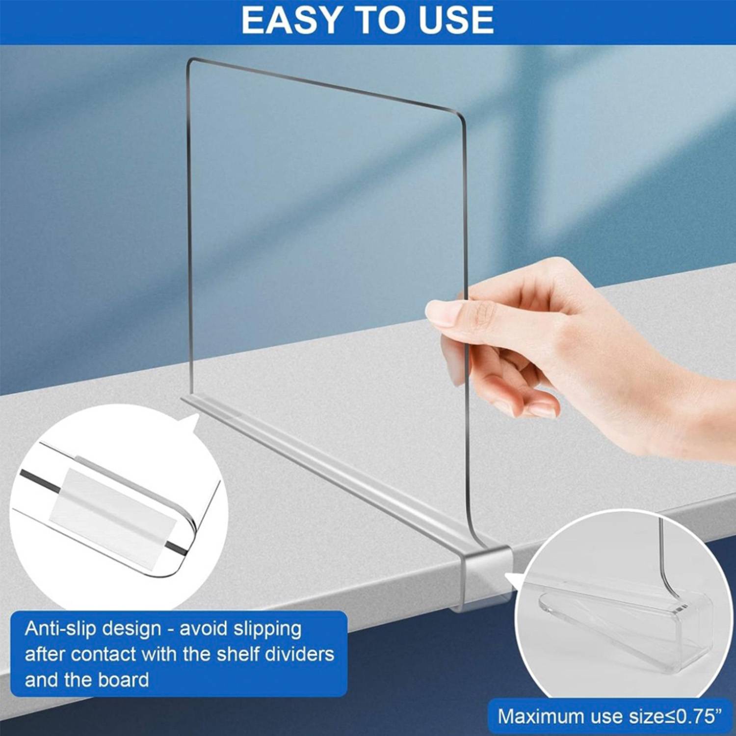 Partition Shelf Clear Acrylic 5