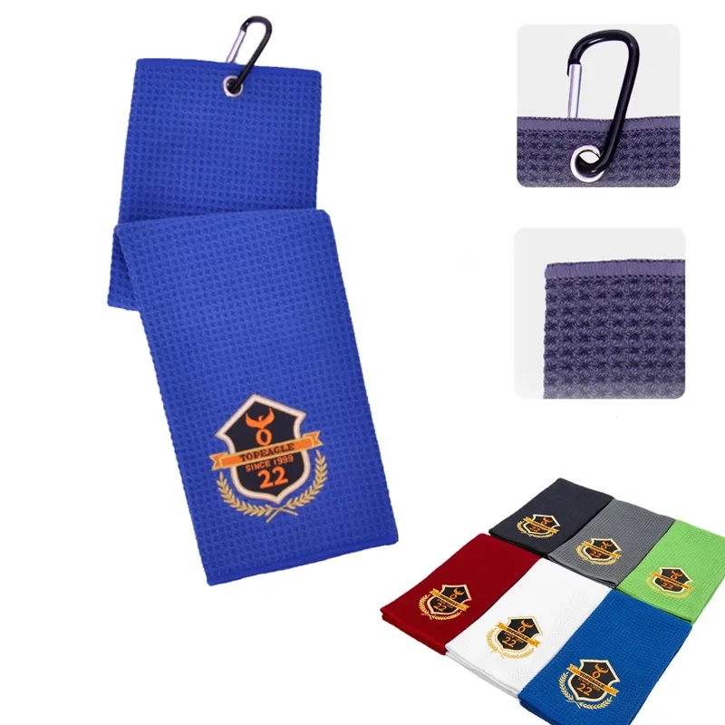 Waffle Pattern Tri-Fold Golf Towel 1