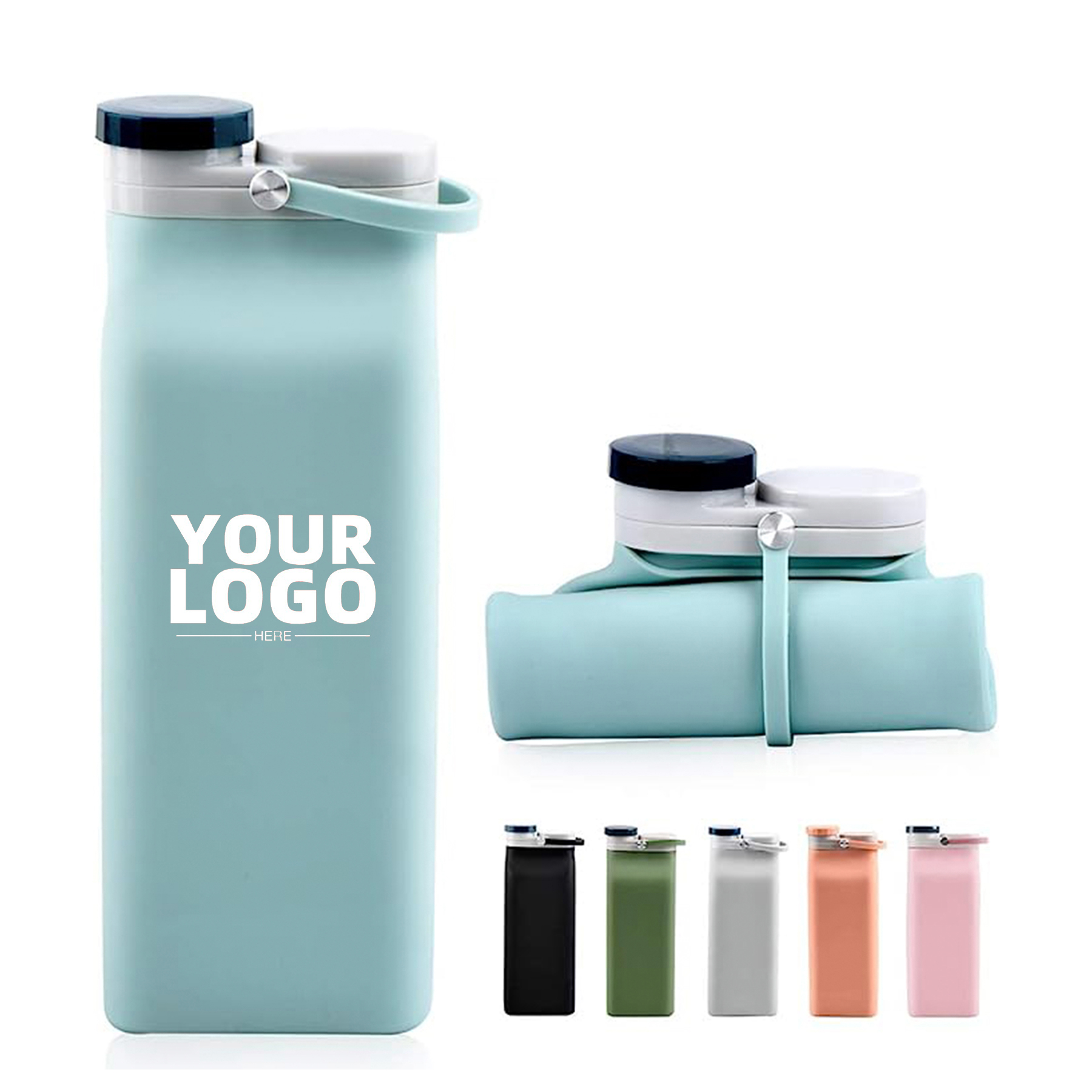 21 OZ Collapsible Silicone Water Bottle 2