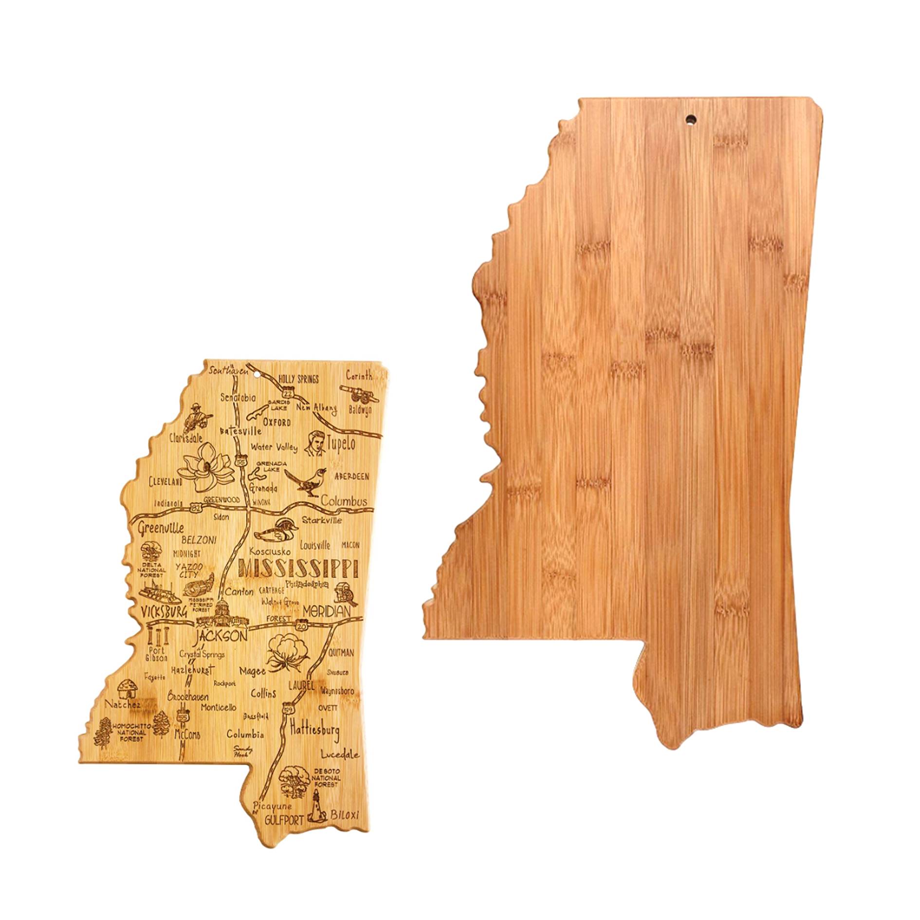 Mississippi Shaped Wooden Cutting Board 3