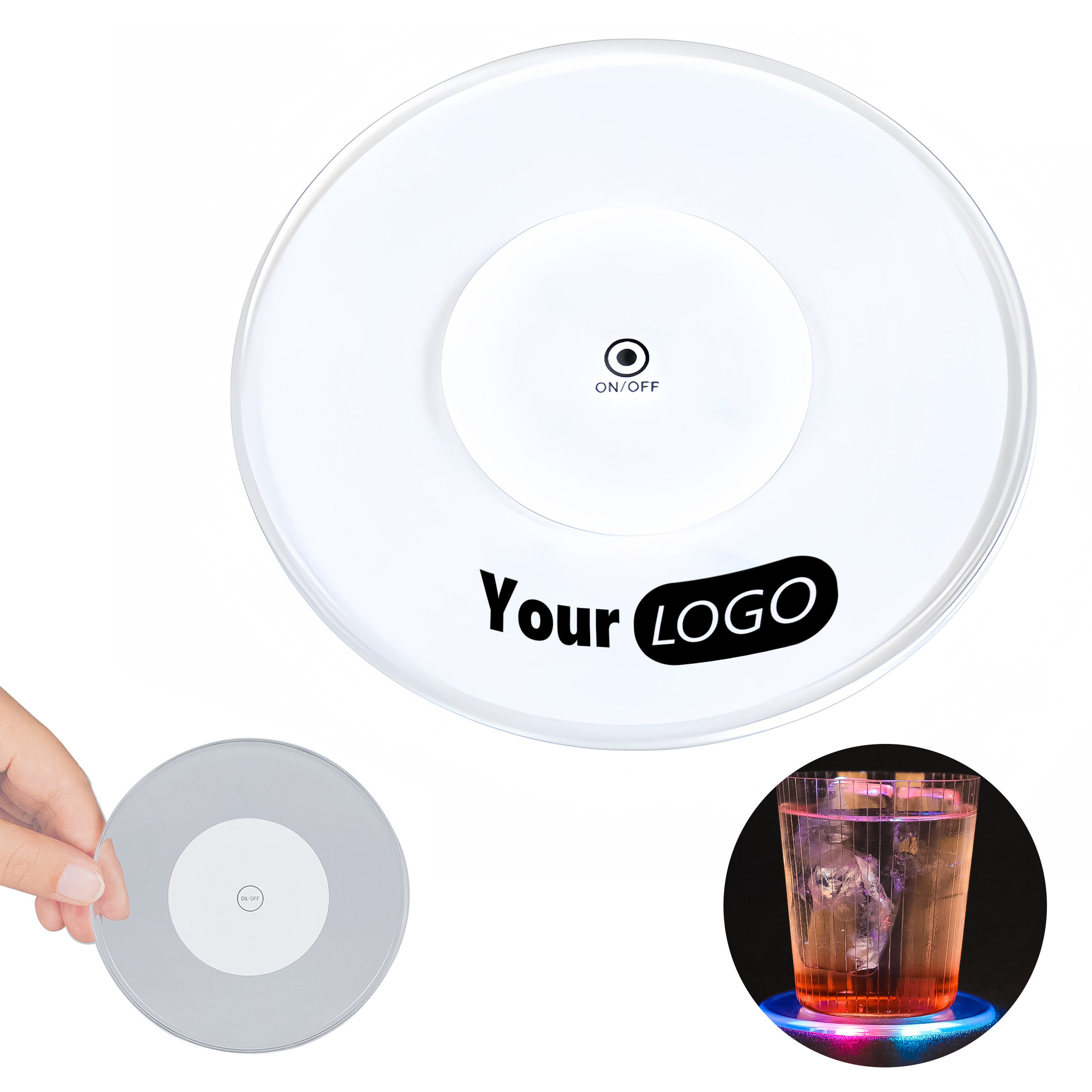 Acrylic Color Led Ultra-Thin Luminous Coaster 2