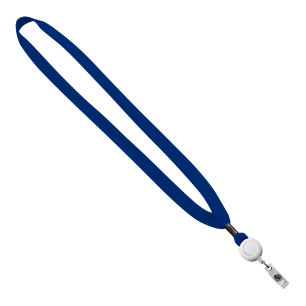 5/8" New Polyester "Shoelace" Lanyard with Retractable Badge Reel 51