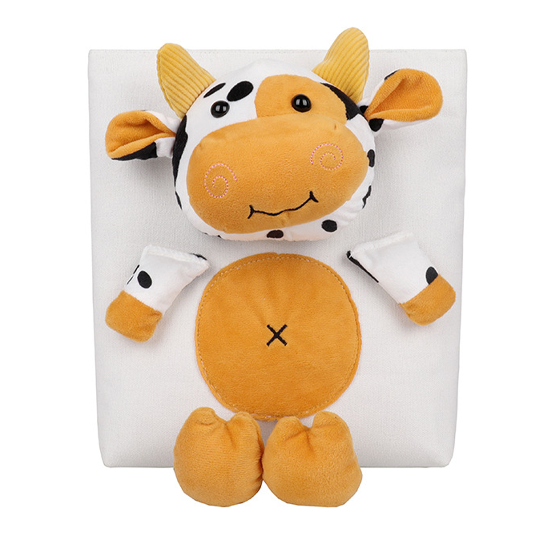 Canvas Cartoon Cow Large Capacity Tote Bag 2