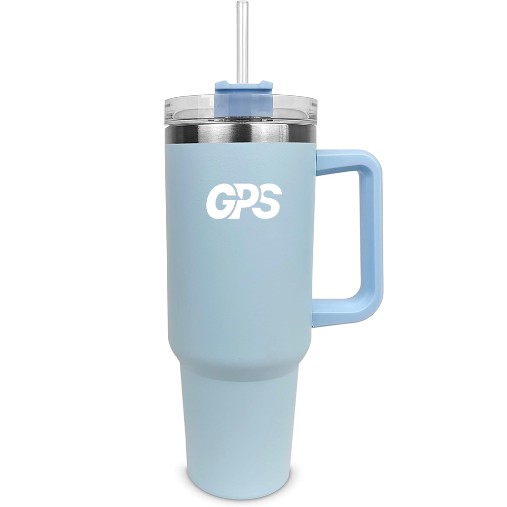 40 Oz Double Wall Stainless Steel Vacuum Tumbler With Handle