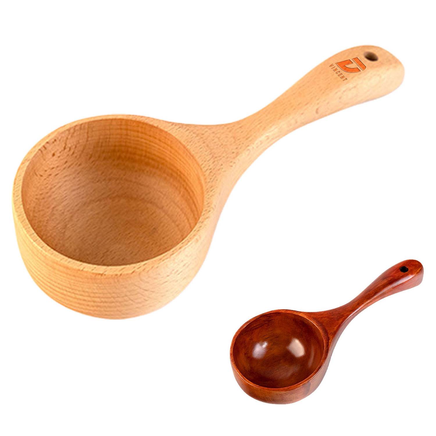 Kitchen Round Serving Wooden Scoop 2