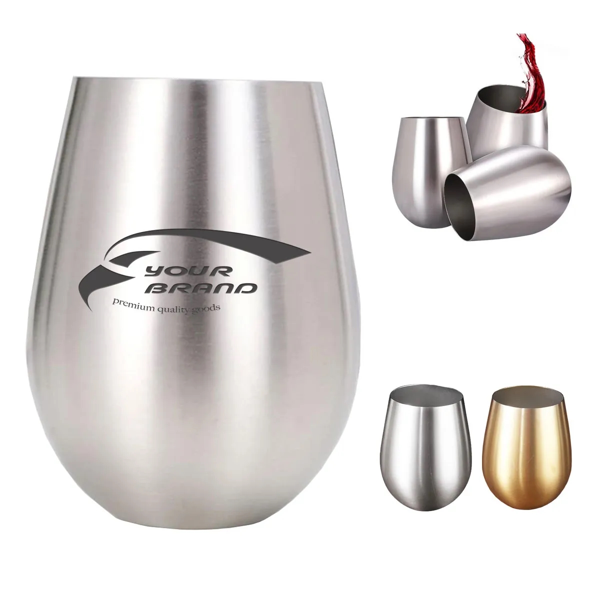18oz Stainless Steel Home Kitchen Wine Glass Bar Drink Cup 1