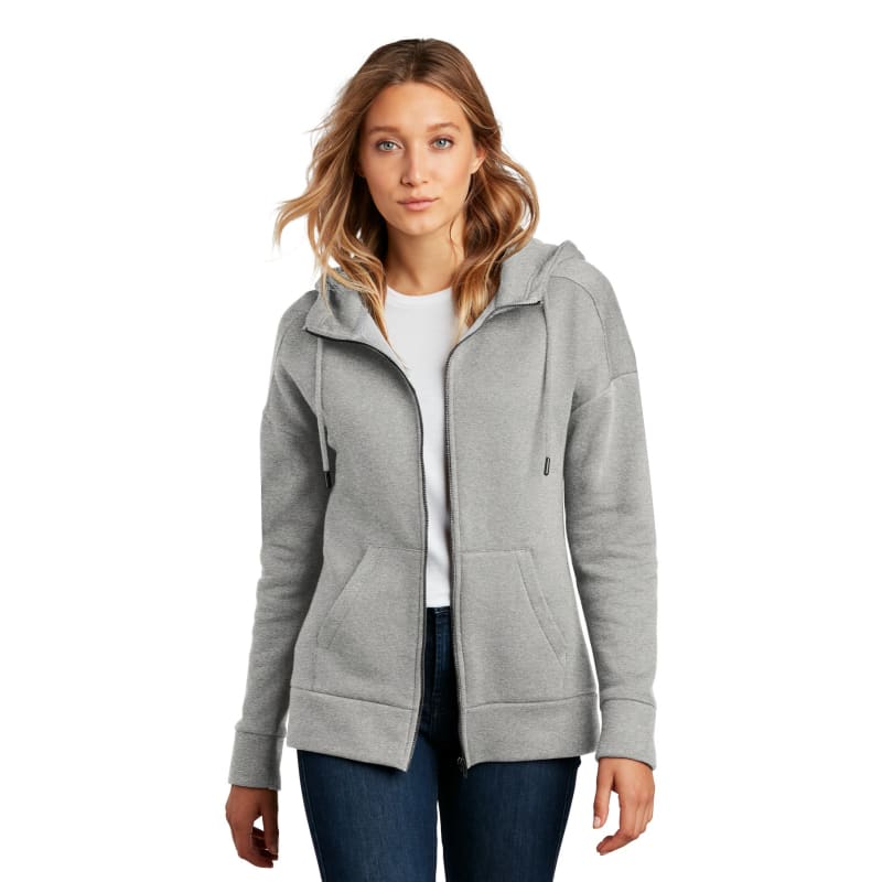 District Women's Perfect Weight Fleece Drop Shoulder Full-Zip Hoodie 1