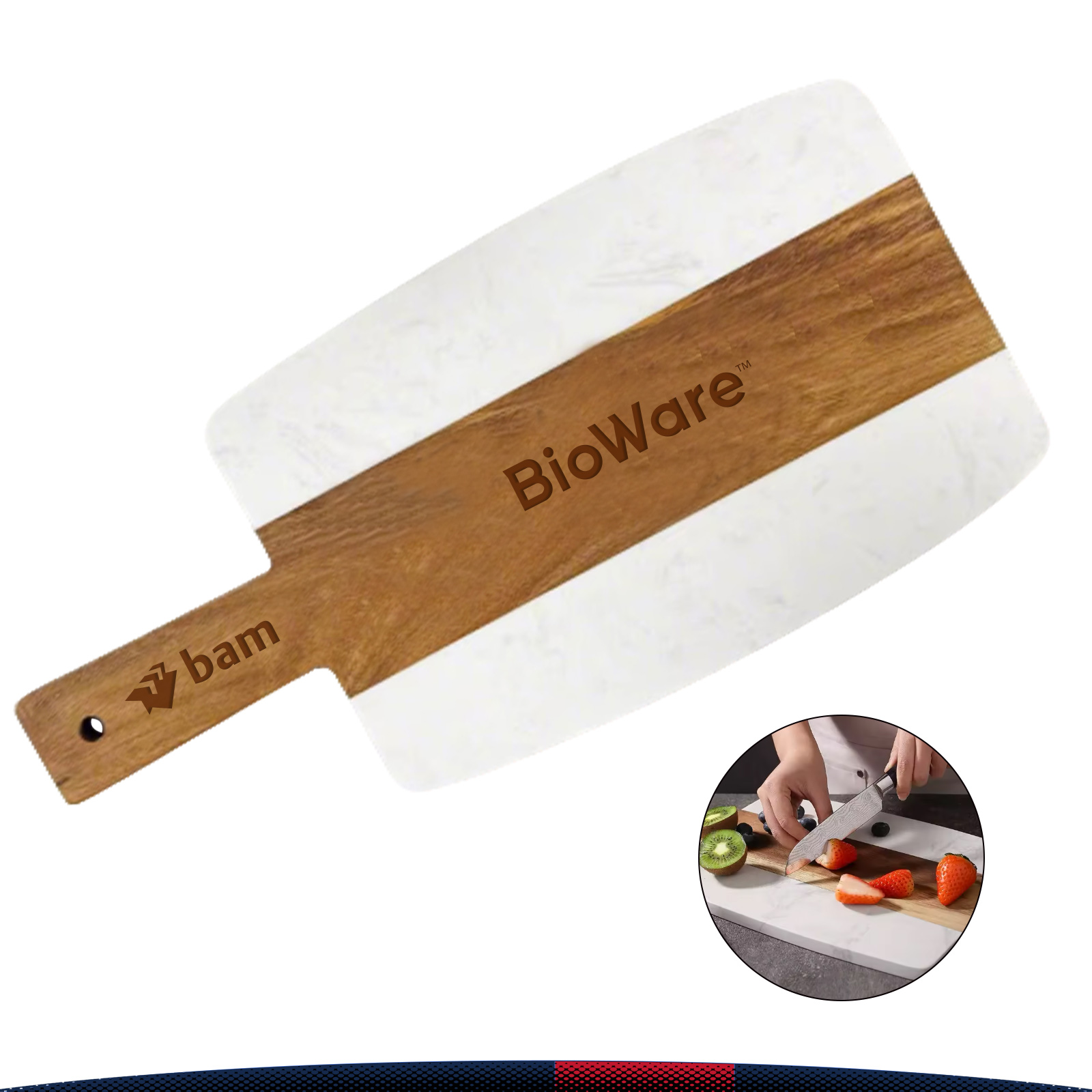 Hexor Marble Acacia Wood Handled Cutting Board 2