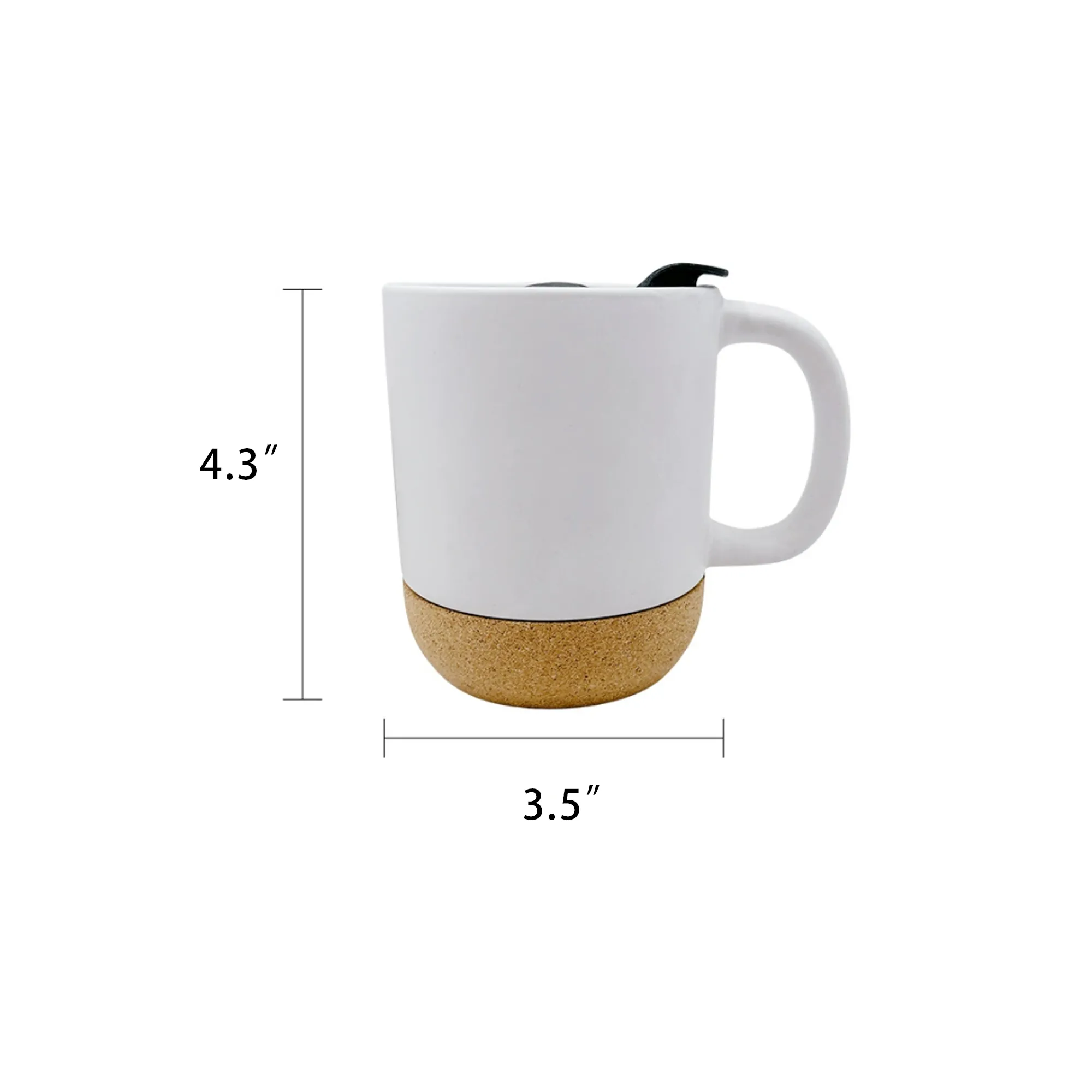 Ceramic Coffee Mug with Cork Bottom and Spill Proof Lid 2