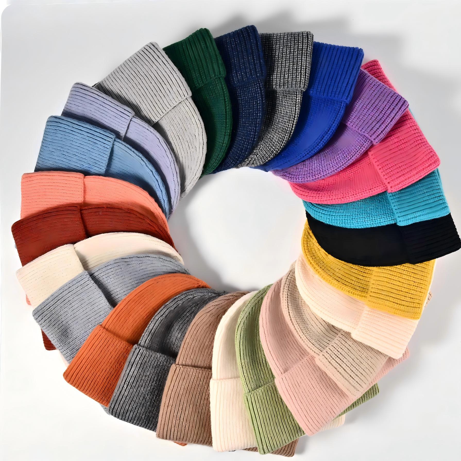 Custom Logo Embroidered Knit Cap (Autumn & Winter) 3