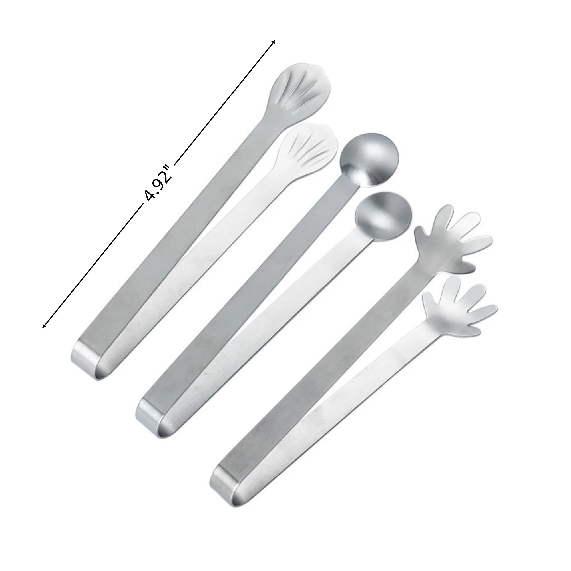 Stainless Steel Mini Serving Sugar Tongs for Ice Cubes Candy 4