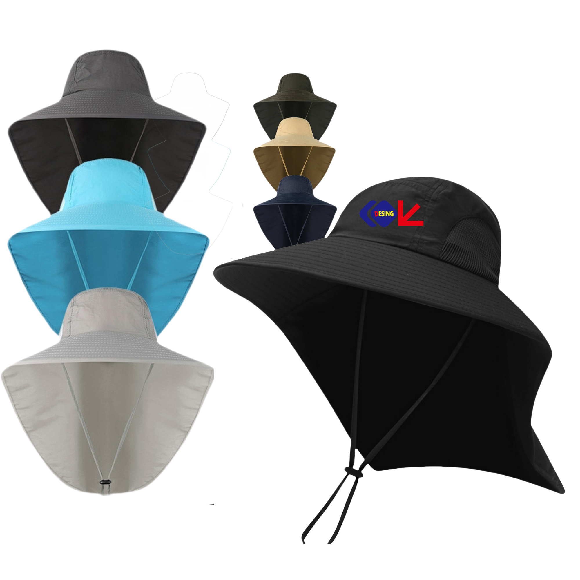 Quick Dry Wide Brim Sun Shawl Outdoors Cap MOQ10 1