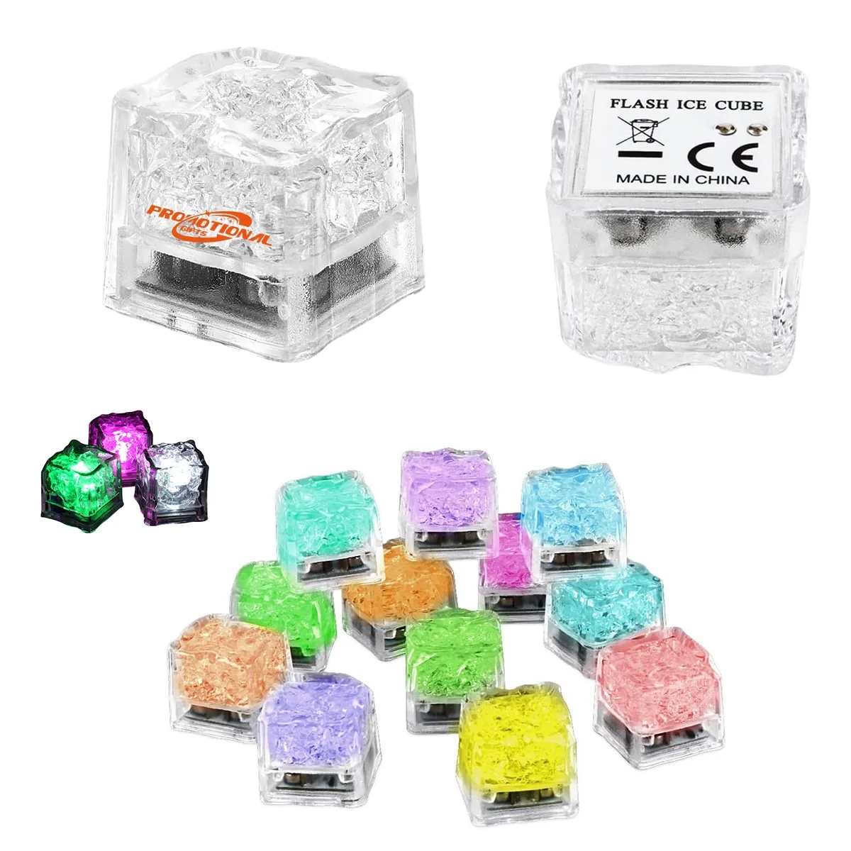 Multi Color Light Up Led Drinks Ice Cubes for Bar Weeding 3
