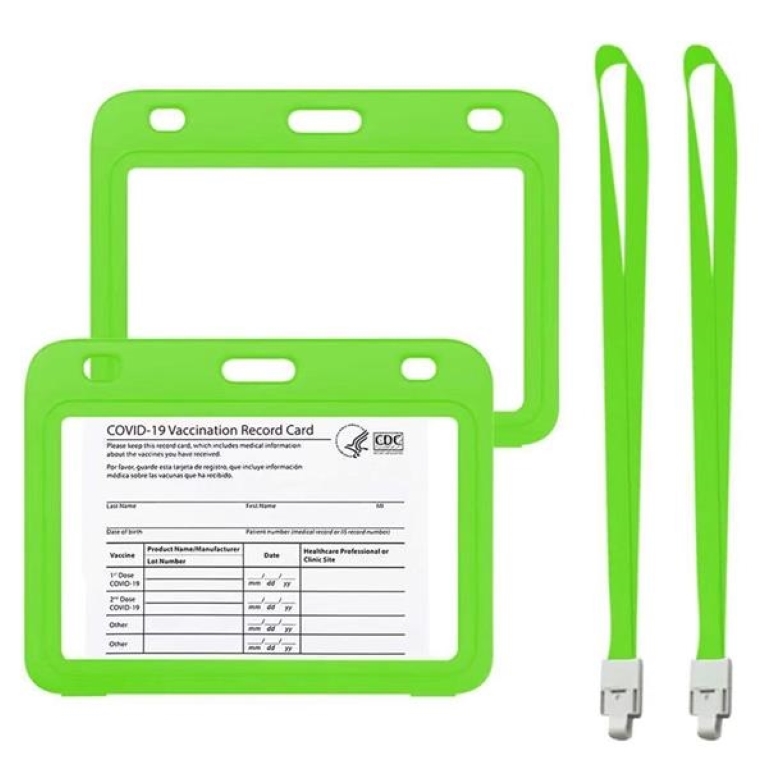 4x3" Vaccination Card Protective Holder Cover w/ Landyard 4