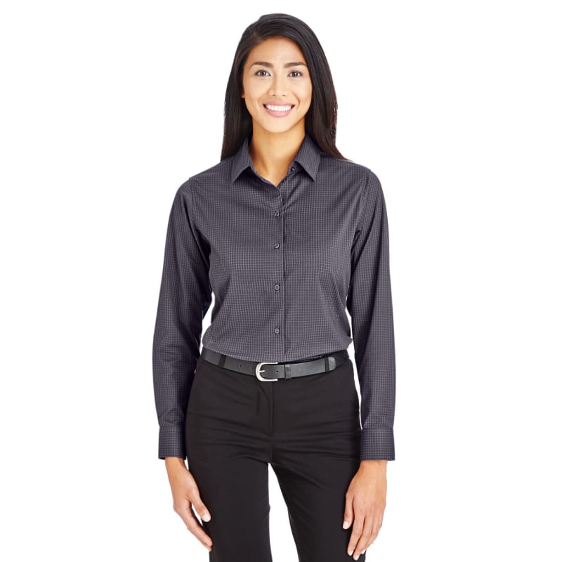 Devon & Jones CrownLux Performance™ Ladies' Tonal Mini Check Shirt 3