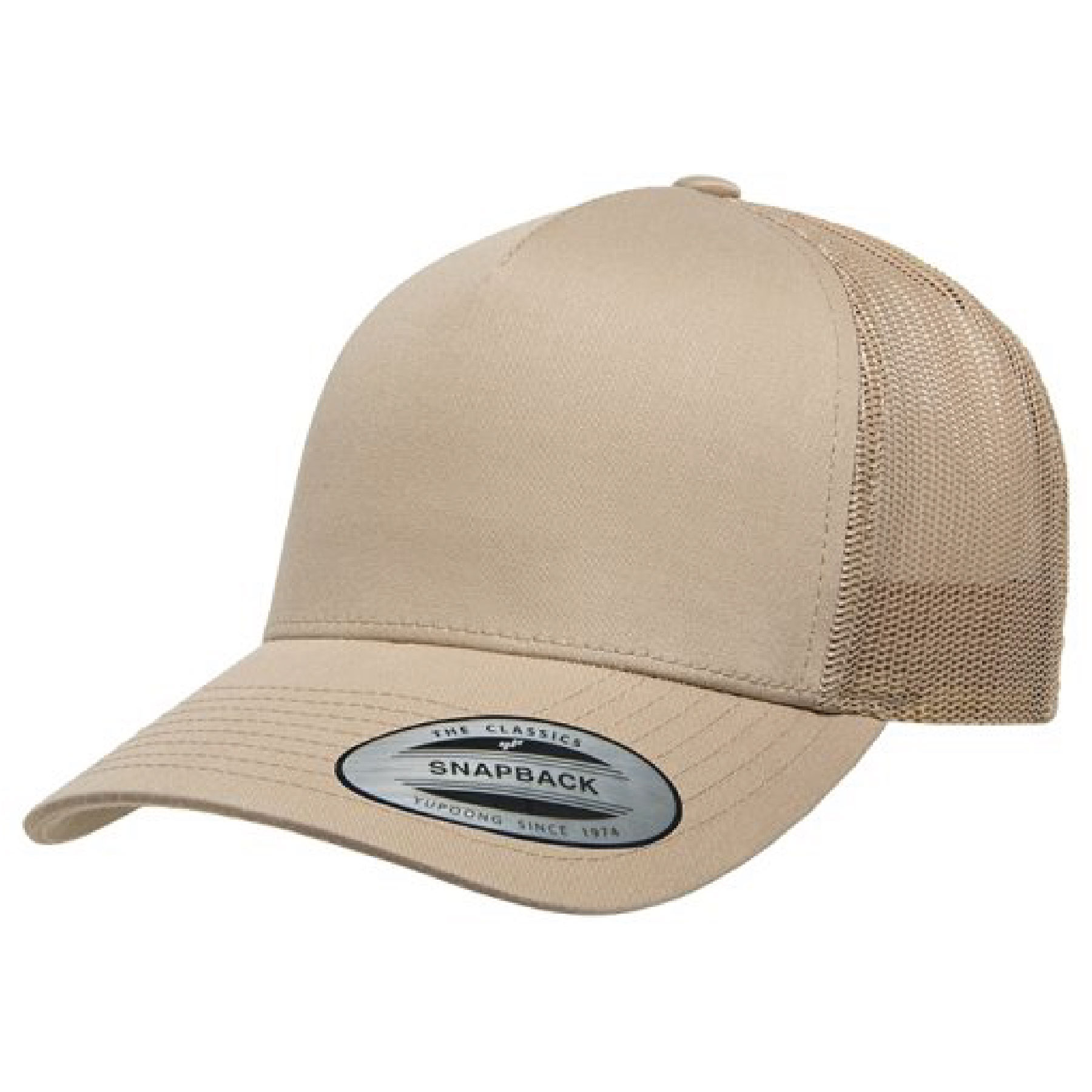 Yupoong 6506 YP Classics Five-Panel Retro Trucker Hat with Leatherette Patches or Embroidery 15