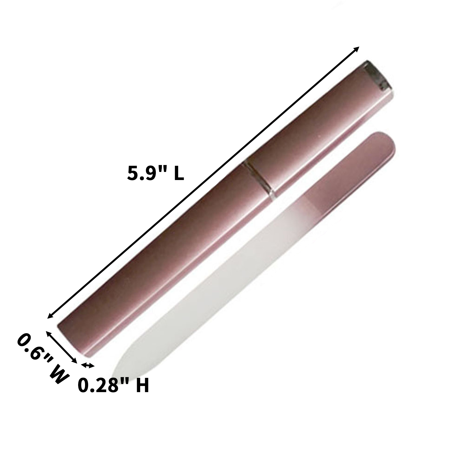 Double Sided Glass Nail File With Protective Case 5.9" 5