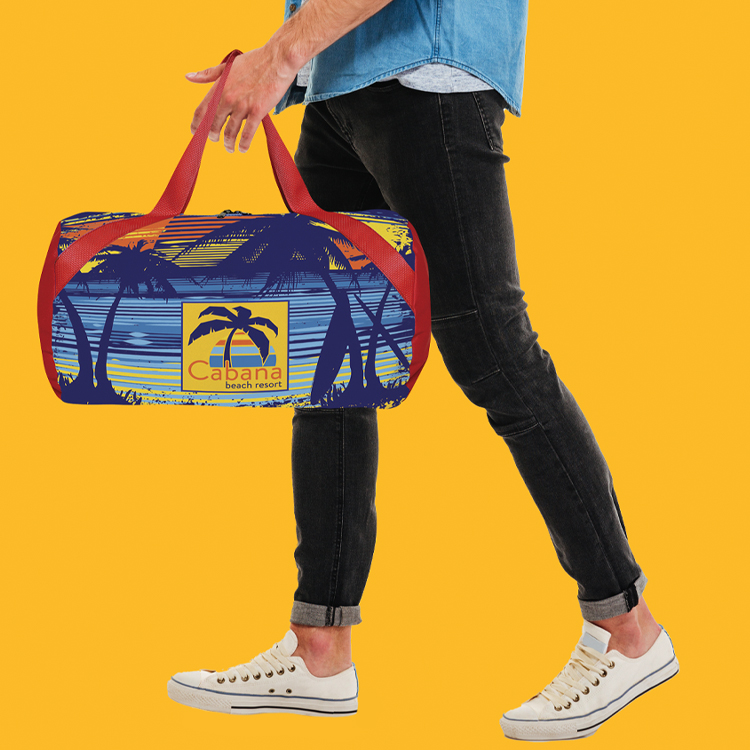 Round Duffel Bag- Full Color-Sewn in the USA 6