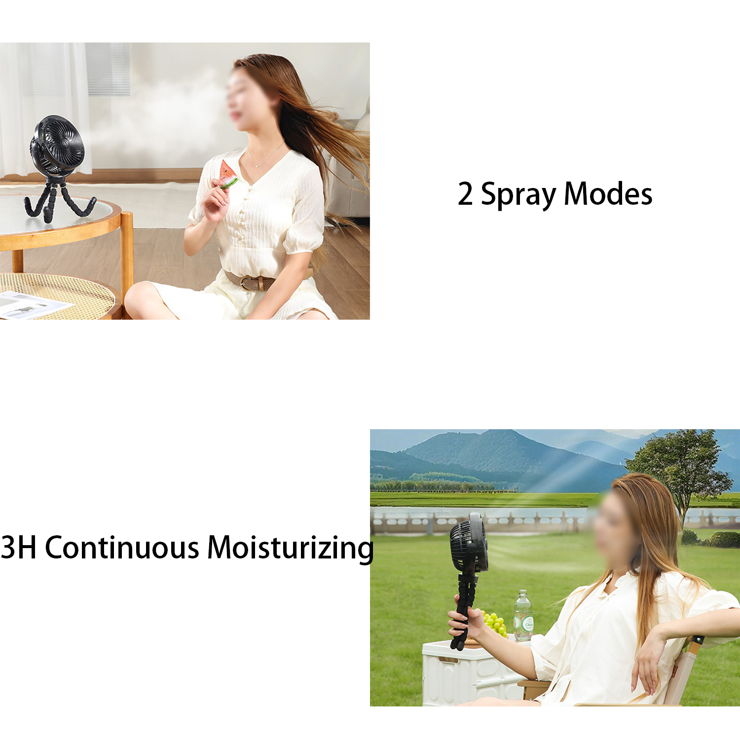 Handheld Misting Fan w/ Flexible Tripod Clip 5