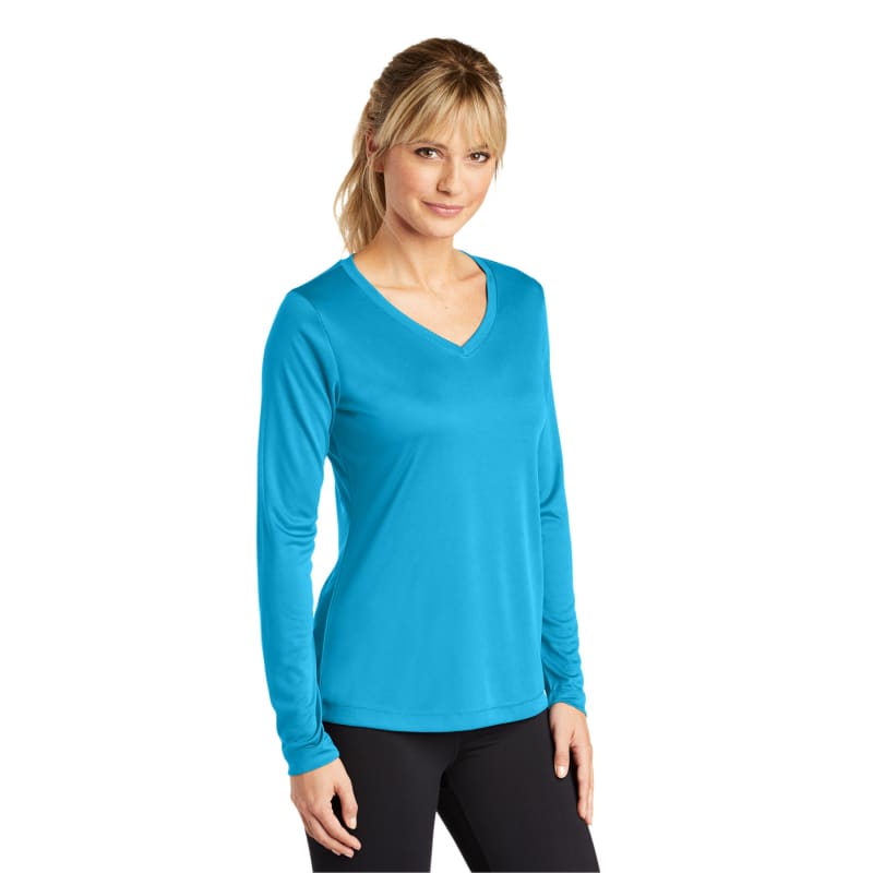 Sport-Tek Women's Long Sleeve PosiCharge Competitor V-Neck Tee. 40