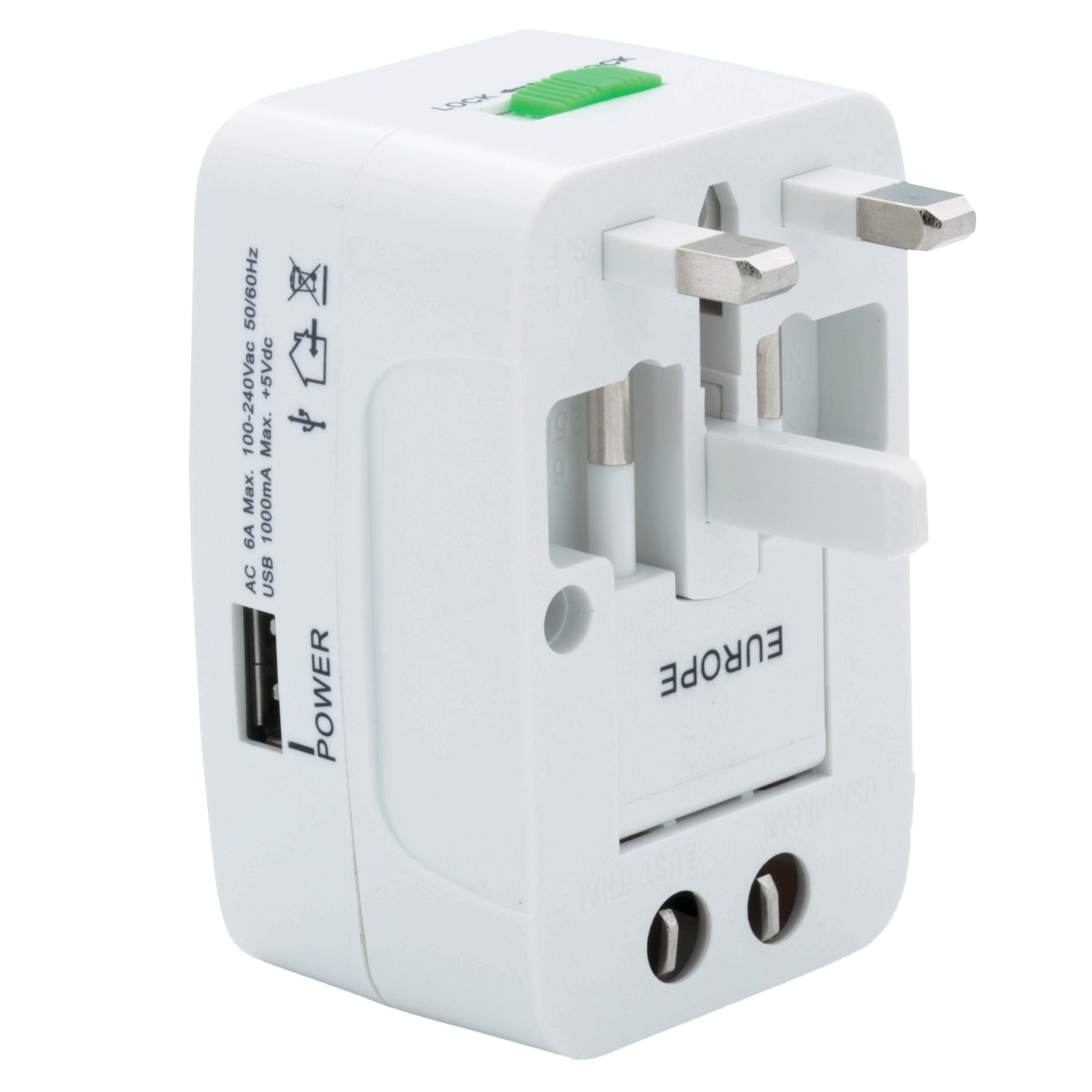 Universal Travel Adapter w/USB Port 7