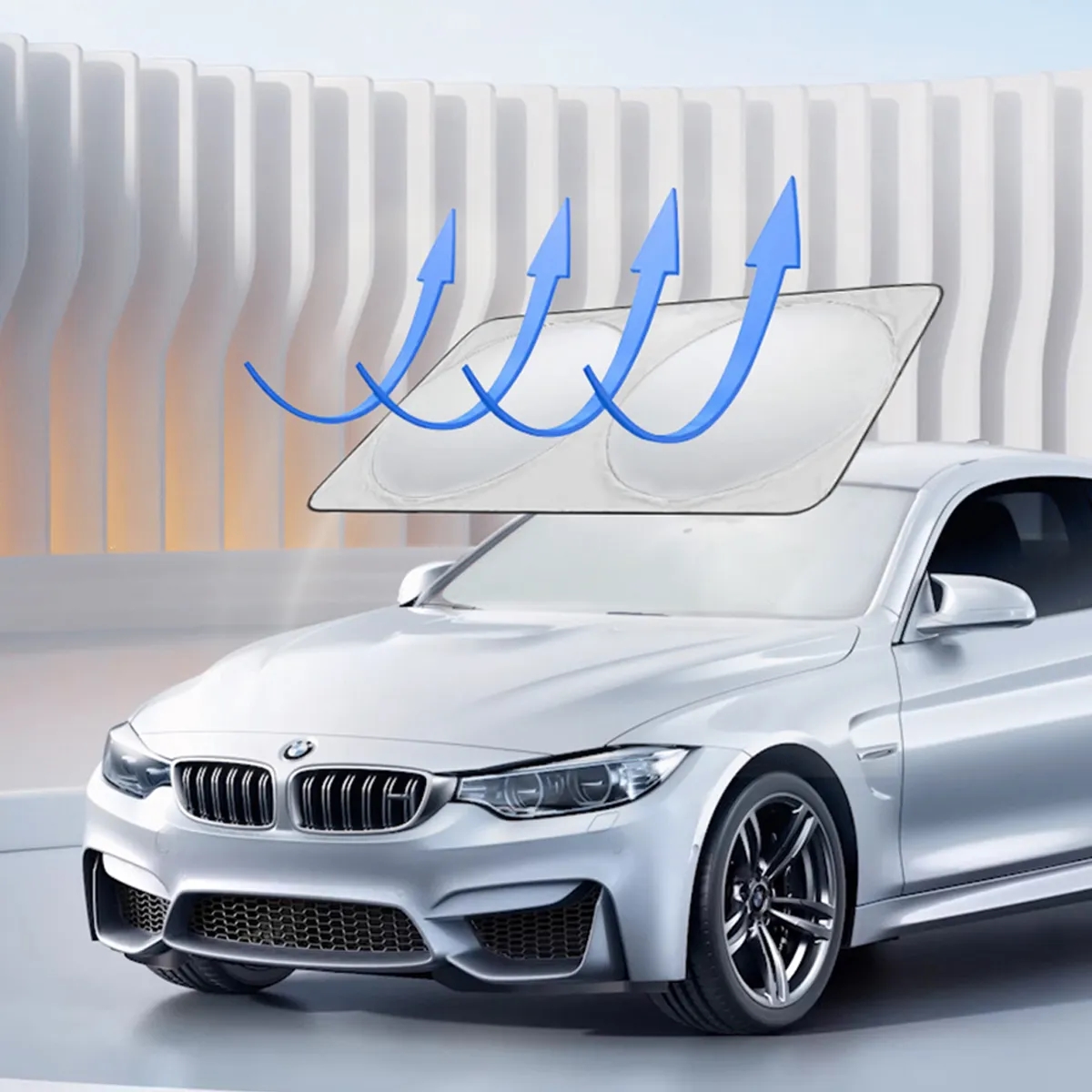 Foldable Car Windshield Sun Shade with Pouch 6