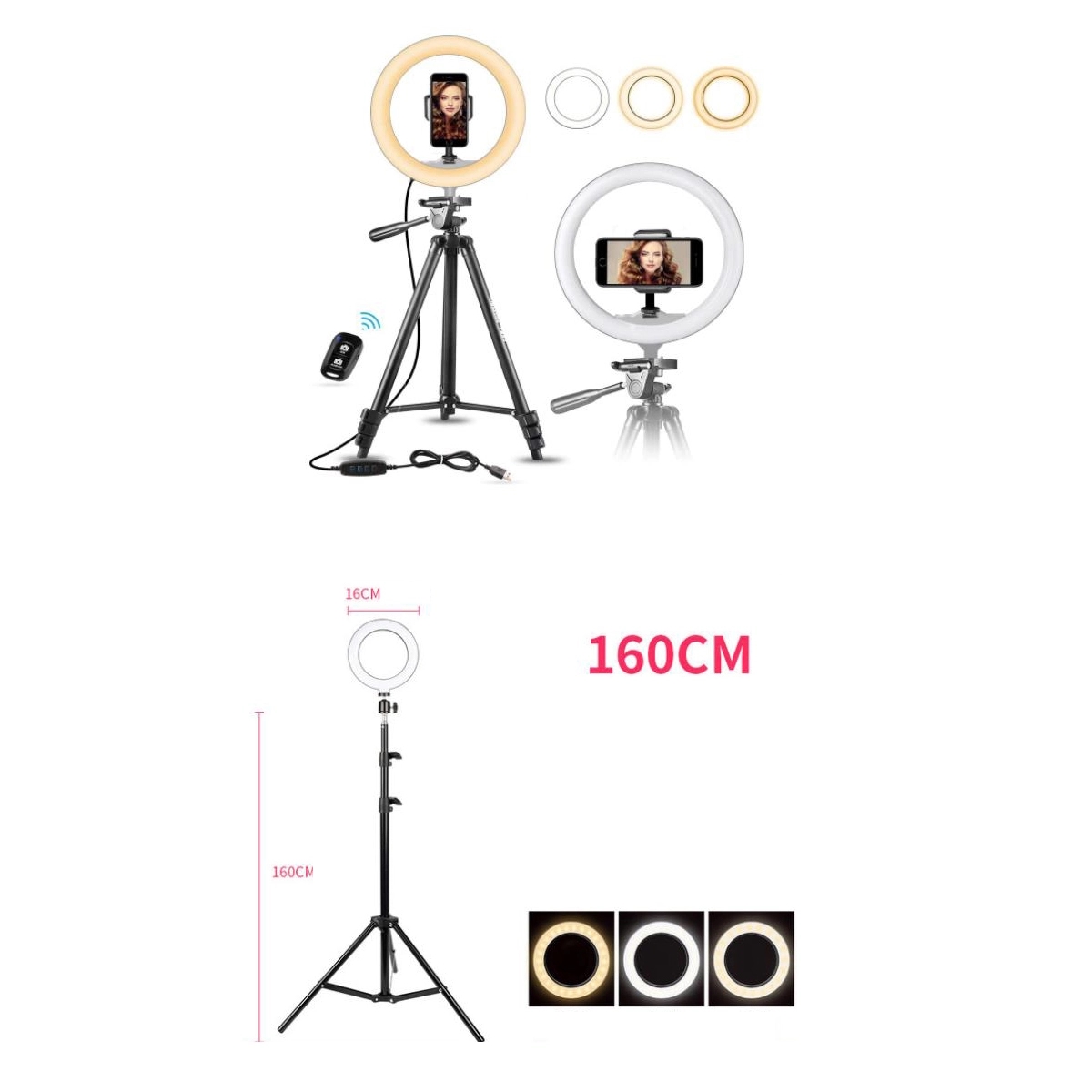 10" Selfie Ring Light w/Extendable Tripod 3