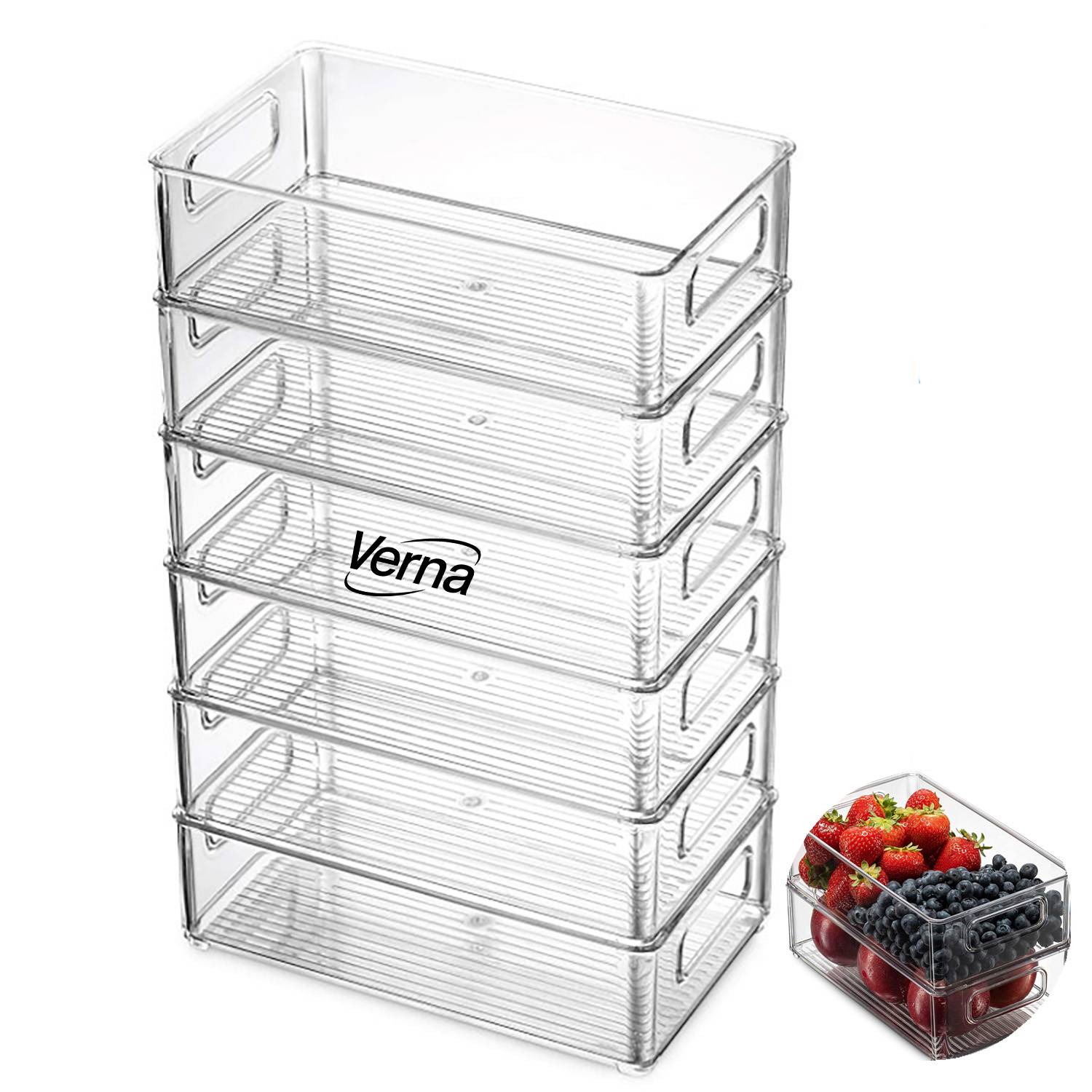 Plastic Transparent Stackable Storage Box Set 3