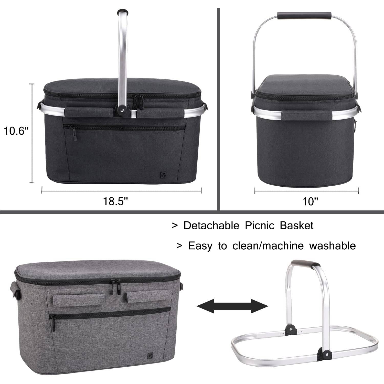 30L Oxford Foldable Insulated Picnic Cooler Bag 4