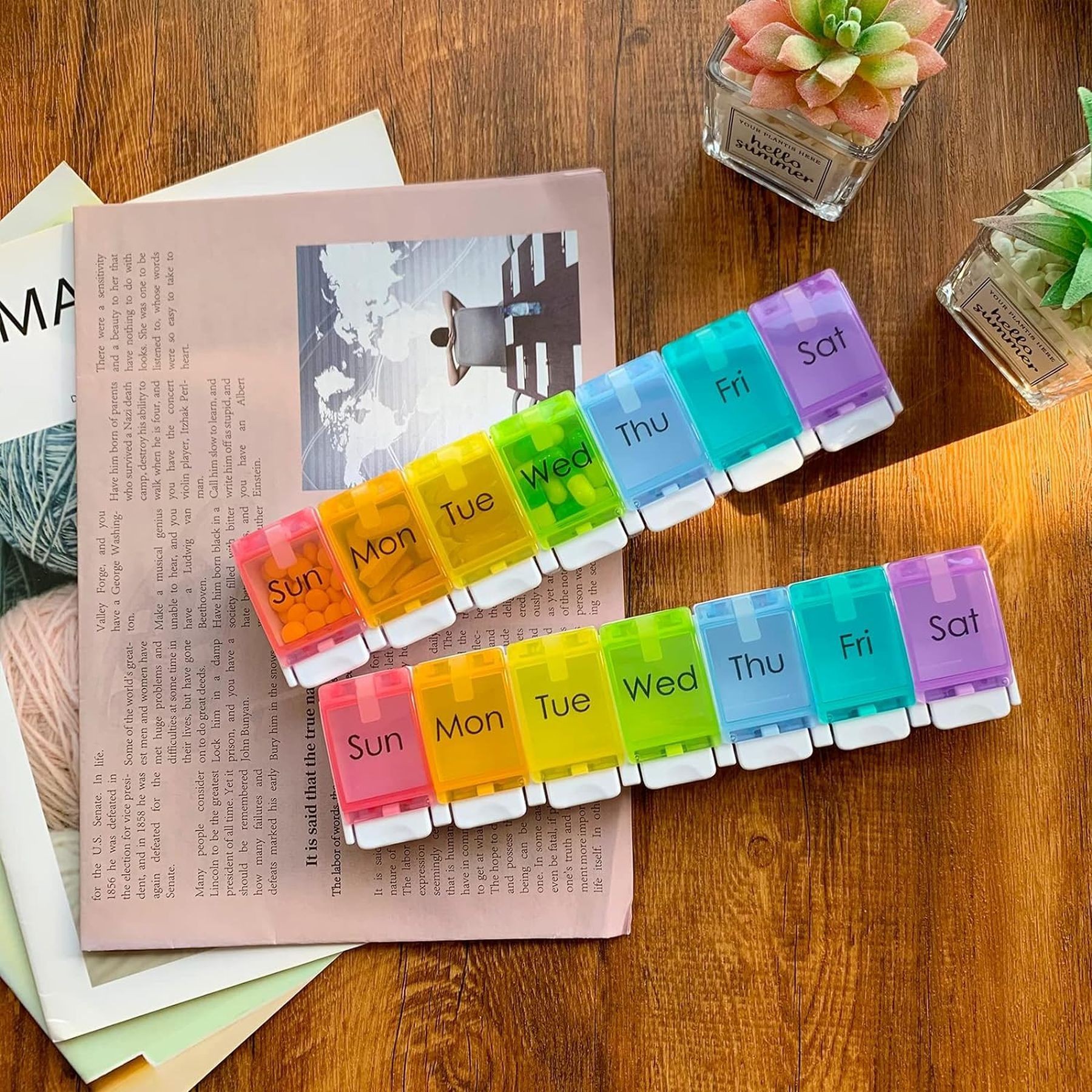 Weekly Pill Organizer Bpa Free Travel 7 Days Pill Box Case 10