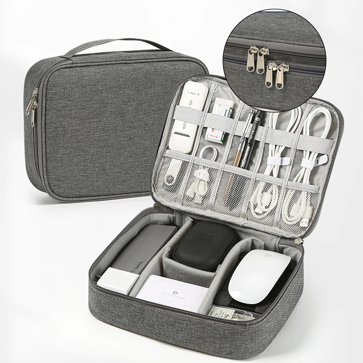 Double-Layer Travel Electronics Organizer Bag 4